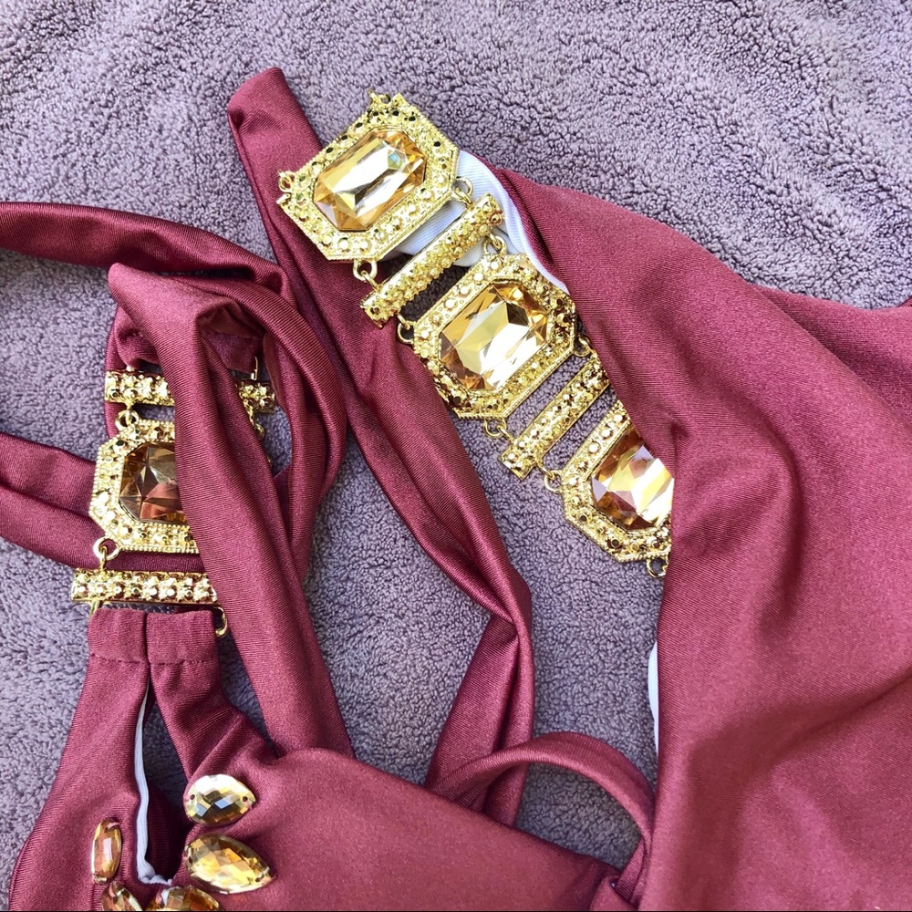NWT Competition rhinestone plum maytime iris final sale price M fits S L fits M - Picture 14 of 16